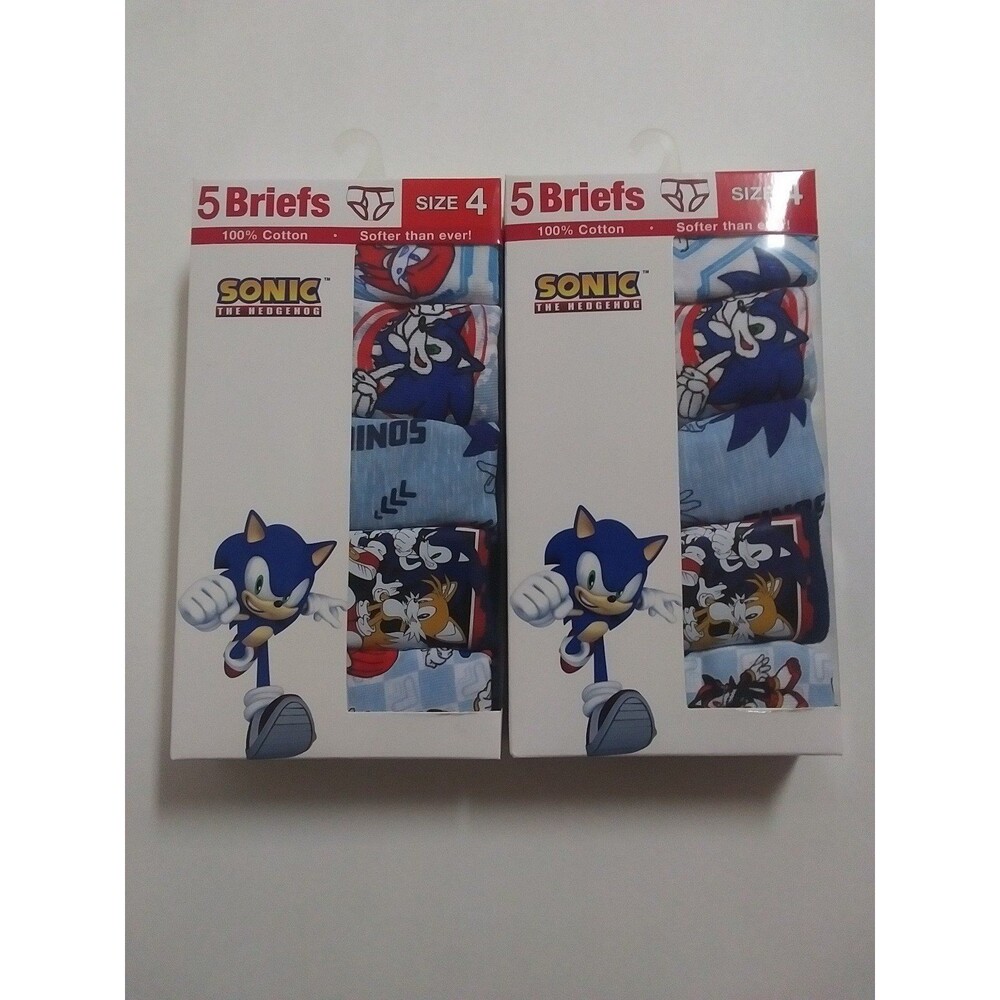 (Bundle) 2 Sonic The Hedgehog Packages Boys Briefs 100% Cotton Size 4